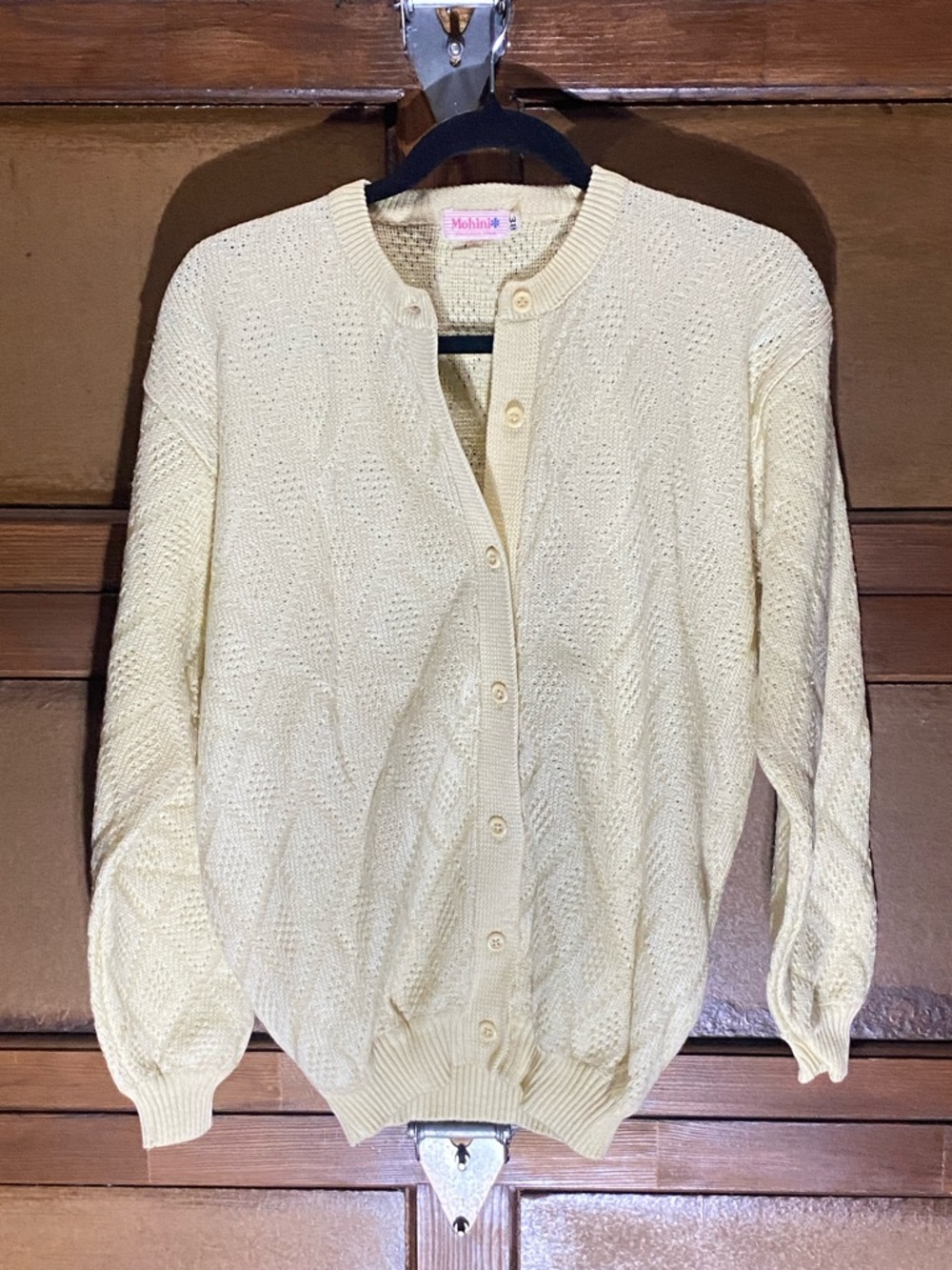 Mohini Women’s Pastel Yellow Knit Cardigan Size 38